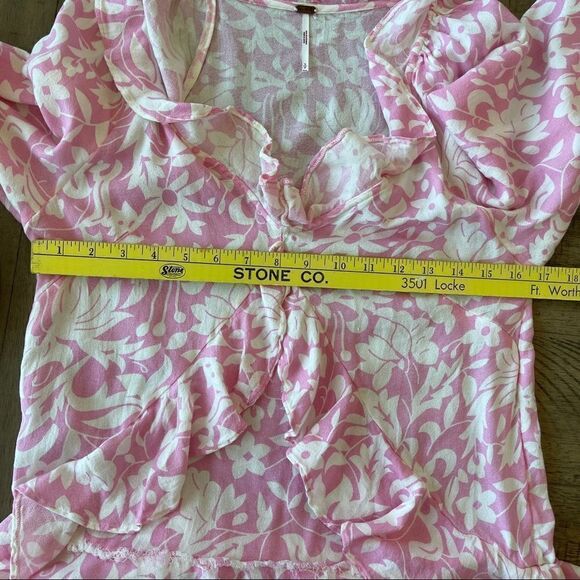 Free People Rebecca Pink and White Floral Mini, Size Small - Picture 10 of 13